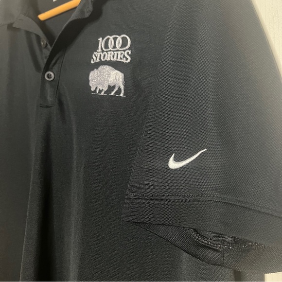 Nike Golf Black Dri-Fit Polo 1000 Stories Buffalo Embroidered Size XL - Picture 4 of 5